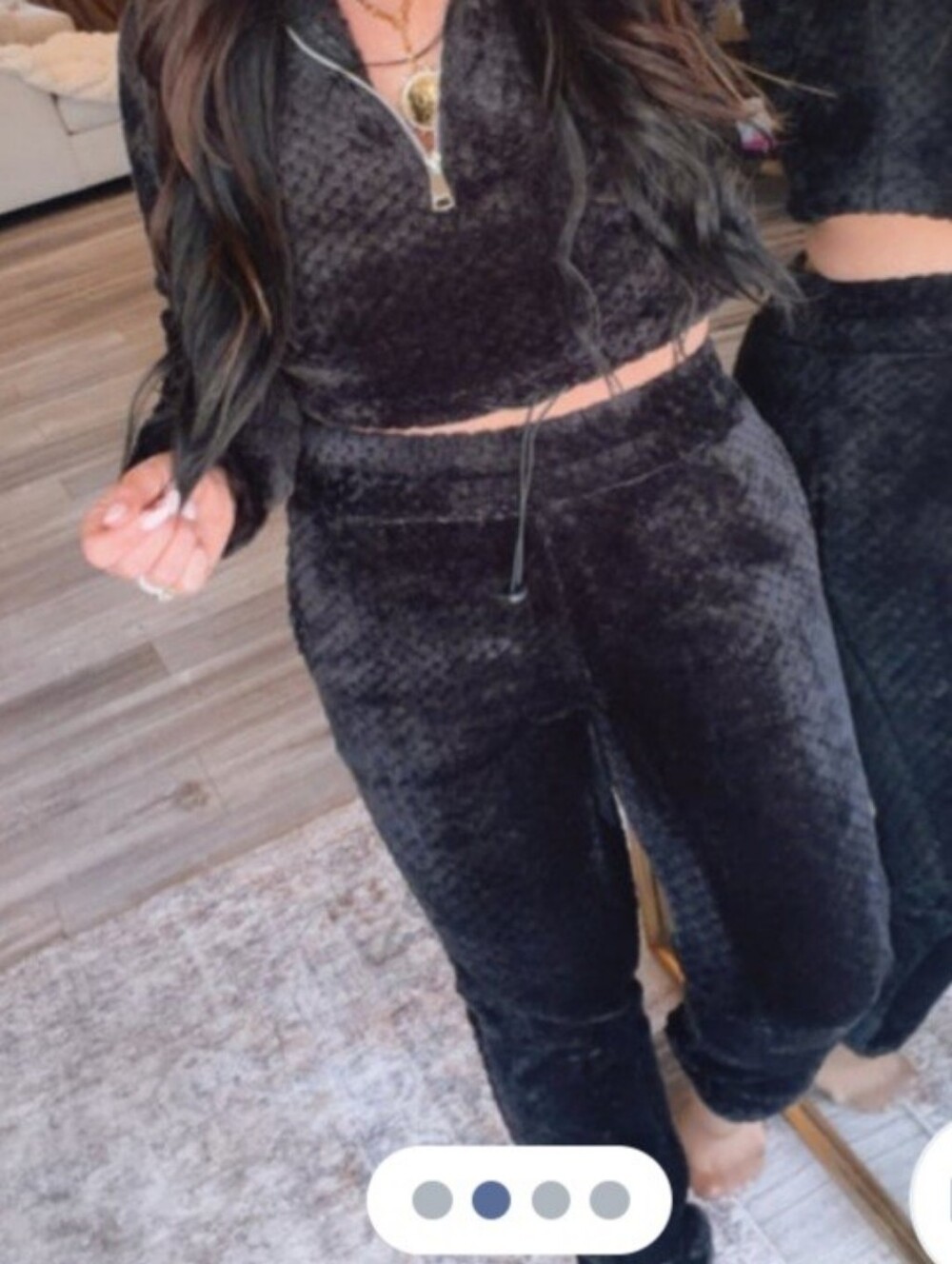 New Mix Black Plush Teddy Jogger Set.